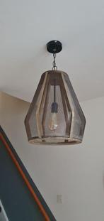 Industriële hanglamp van metaal en hout, Huis en Inrichting, Ophalen, Zo goed als nieuw, Industriële, Minder dan 50 cm