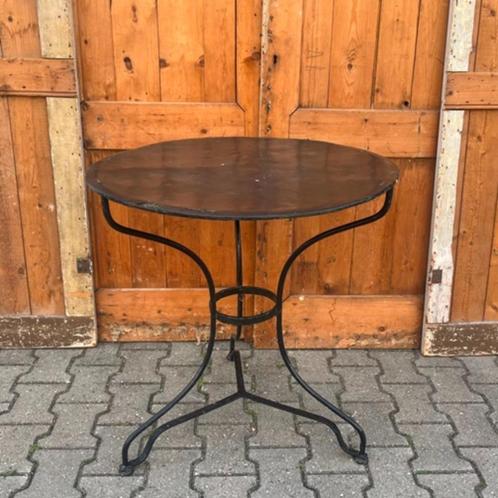 Tuintafel bistrotafel ijzer metaal zwart rond Ø 71,5 cm, Tuin en Terras, Tuintafels, Gebruikt, Rond, Metaal, Ophalen