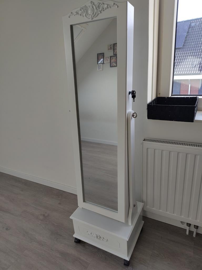Sieraden Spiegelkast met Slot & 3 Lades - Nieuwstaat, Minder dan 50 cm, Ophalen of Verzenden, Zo goed als nieuw, 150 tot 200 cm