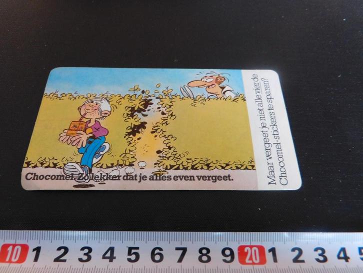 sticker zuivel chocomel strip jan van haasteren - vergeten, Verzamelen, Stickers, Zo goed als nieuw, Ophalen