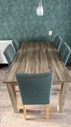 Tafel met vijf stoelen, Huis en Inrichting, Tafels | Eettafels, Ophalen, Gebruikt, 50 tot 100 cm, 150 tot 200 cm