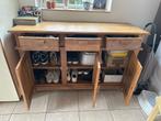 Massief Eiken Schoenenkast - 150cm, Ophalen, Gebruikt, 150 tot 200 cm, Eikenhout