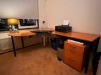 Bureau met ladekastje - 200x160/120 cm, Huis en Inrichting, Bureaus, Ophalen, Gebruikt, Bureau