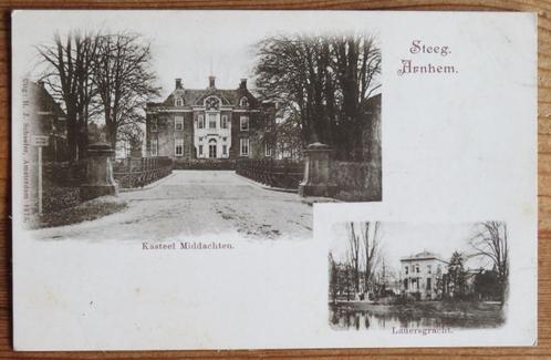 Antiek Arnhem / De Steeg Kasteel Middachten + Lauersgracht, Verzamelen, Ansichtkaarten | Nederland, Gelderland, Voor 1920, Verzenden