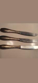 3 prachtige & scherpe antieke verzilverde messen ca 1912/20, Antiek en Kunst, Antiek | Bestek, Ophalen of Verzenden