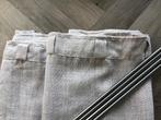 2 Mooie zandkleur gordijnen, 2 x br 280 x h 260 - incl. rail, Ophalen, Zo goed als nieuw, 200 cm of meer, 200 cm of meer