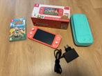 ZGAN: Nintendo Switch Lite - Roze/Coral met Animal Crossing, Ophalen of Verzenden, Roze of Coral, Zo goed als nieuw, Met beschermhoes of tas