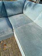 !! ACTIE!! TURQUOISE RIBSTOF HOEKBANK, GRATIS LEVERING, Huis en Inrichting, Verzenden, Hoekbank, 300 cm of meer, Metaal