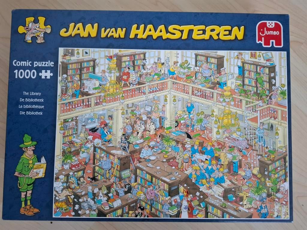 Jan van Haasteren, De Bibliotheek - 999 stukjes, Ophalen, 500 t/m 1500 stukjes, Gebruikt