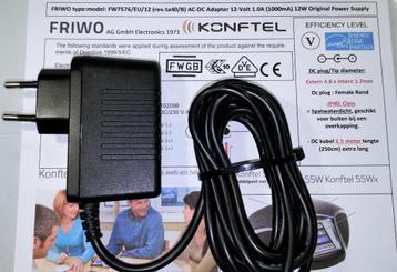 FRIWO FW 7576/EU/12 Konftel Adapter 12V 1A IP40 Tip 4.8x1.7 beschikbaar voor biedingen