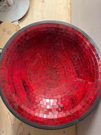 Rode mozaiek schaal, Ophalen, Rond, Glas