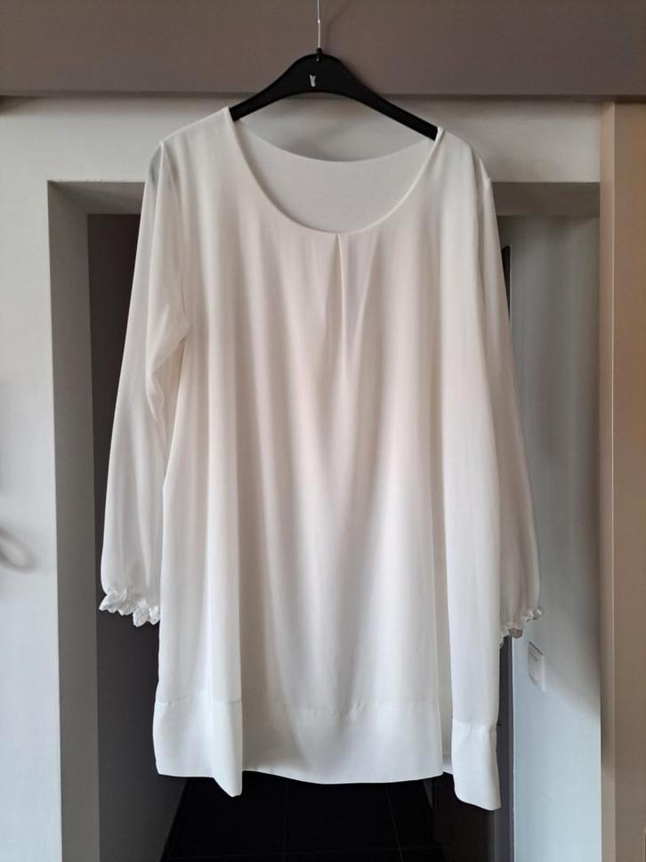 Elegant wit jurkje, M/L, Kleding | Dames, Blouses en Tunieken, Zo goed als nieuw, Maat 38/40 (M), Wit, Ophalen of Verzenden