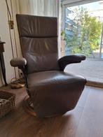 leren relax fauteuil leverkleur, Huis en Inrichting, Fauteuils, Ophalen, Gebruikt, Minder dan 75 cm, 50 tot 75 cm