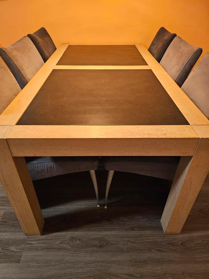 Houten inboedel met leisteen - 7 delen, Huis en Inrichting, Complete inboedels, Ophalen