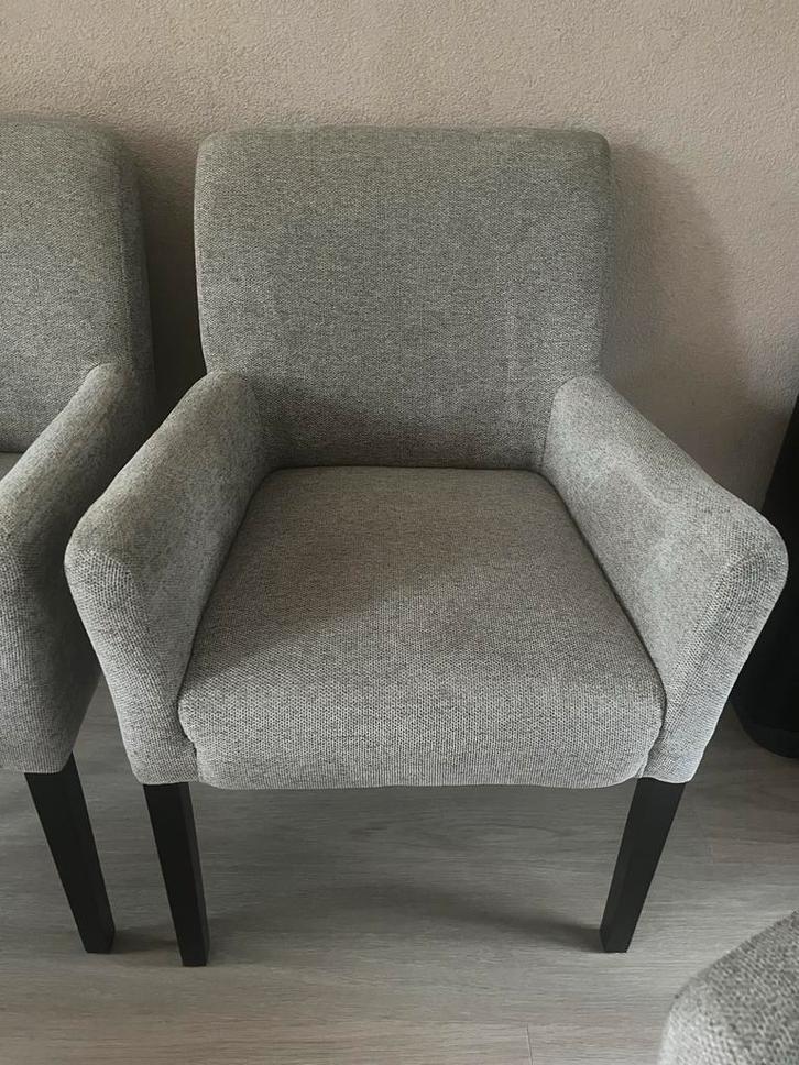 Haco Trinidad Stoel set van 4 met Armleuning - Beige/Taupe, Huis en Inrichting, Stoelen, Zo goed als nieuw, Eén, Stof, Overige kleuren