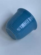 vintage jaren 60 blauw geglazuurd ADCO bloempotje, Tuin en Terras, Bloempotten, Rond, Binnen, Ophalen of Verzenden, Zo goed als nieuw