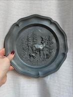 Vintage Tinnen Wandbord met Herten, Ophalen of Verzenden