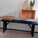 Houten Bankje - Zwart, Ophalen, 100 tot 150 cm, Nieuw, 25 tot 50 cm