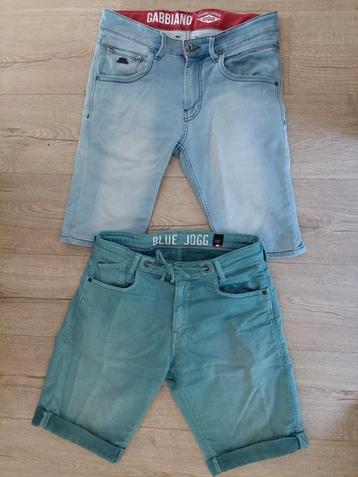 2 korte jeans mt29 Gabbiano blauw + Blue Jogg zeegroen ZGAN. beschikbaar voor biedingen