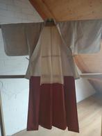 Traditionele Japanse Kimono white gray black, Antiek en Kunst, Ophalen of Verzenden