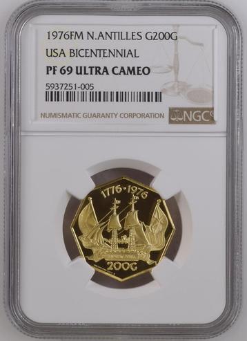 Nederlandse Antillen 200 Gulden 1976 proof in goud beschikbaar voor biedingen
