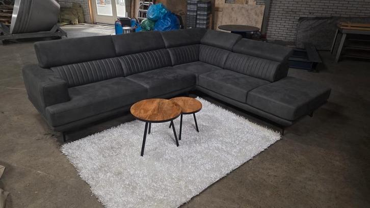 Hoekbank dik leder Antraciet EINDEJAARS deal NIEUW, Huis en Inrichting, Banken | Bankstellen, Nieuw, Hoekbank, Vierpersoons of meer