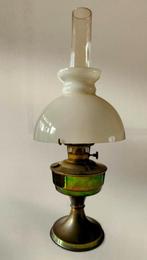 koperen tafellamp met melkglazen kap, Antiek en Kunst, Antiek | Lampen, Ophalen