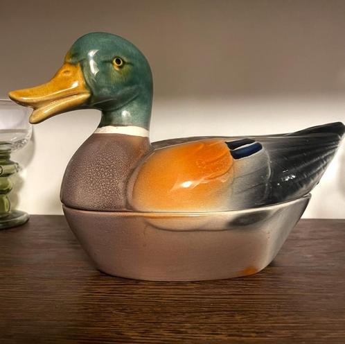 Vintage Michel Caugant eend patéschaal, Antiek en Kunst, Antiek | Keramiek en Aardewerk, Ophalen of Verzenden