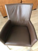 4 Leren eetkamerstoelen, Ophalen, Gebruikt, Bruin, Leer