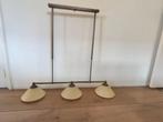 Hanglamp brons, Ophalen, Gebruikt, Glas, 75 cm of meer