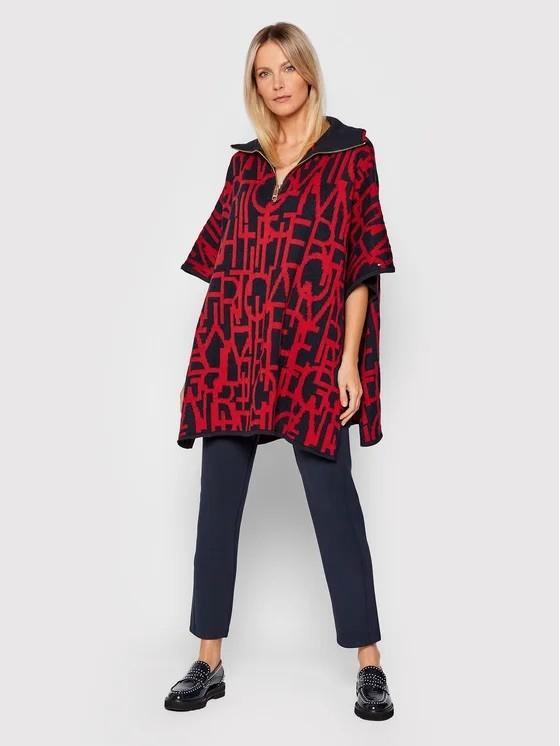 Tommy Hilfiger oversized cape donkerblauw XS/S - 34 - 38, Kleding | Dames, Truien en Vesten, Nieuw, Maat 36 (S), Rood, Verzenden