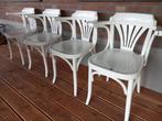 4 super leuke (café) stoelen, Huis en Inrichting, Ophalen, Wit, Hout, Vier
