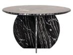 Richmond ronde Eettafel Bancroft 129Ø zwart marmer, Ophalen, Overige materialen, 100 tot 150 cm, Rond