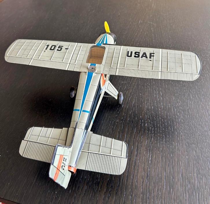 1960s Cessna Vliegtuig Tin Toy Friction 105-5 USAF W-Germany, Antiek en Kunst, Antiek | Speelgoed, Ophalen of Verzenden