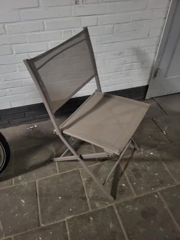 Terras camping stoeltjes inklapbaar 2 stuks beige nieuwstaat beschikbaar voor biedingen