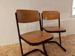 Stoel, schoolstoel, kantinestoel, Huis en Inrichting, Stoelen, Ophalen, Gebruikt, Bruin, Schools kantine stijltje