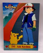 pokemon topps serie 1 1999 ed ash ketchum card, Verzenden, Zo goed als nieuw, Losse kaart, Foil