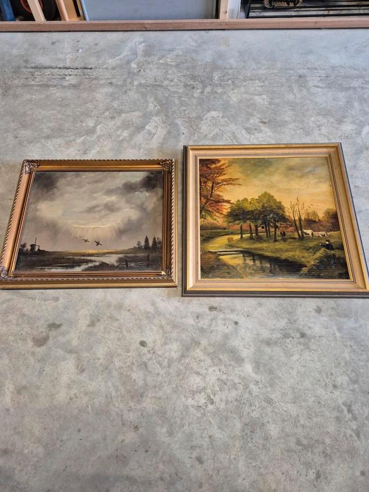 2 schilderijen, Antiek en Kunst, Kunst | Schilderijen | Klassiek, Ophalen