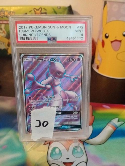 Mewtwo gx psa 10, Hobby en Vrije tijd, Verzamelkaartspellen | Pokémon, Zo goed als nieuw, Losse kaart, Ophalen of Verzenden