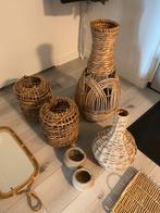 Rotan set alles op foto ophalen, Huis en Inrichting, Woonaccessoires | Vazen, Ophalen, Overige kleuren, Minder dan 50 cm, Glas