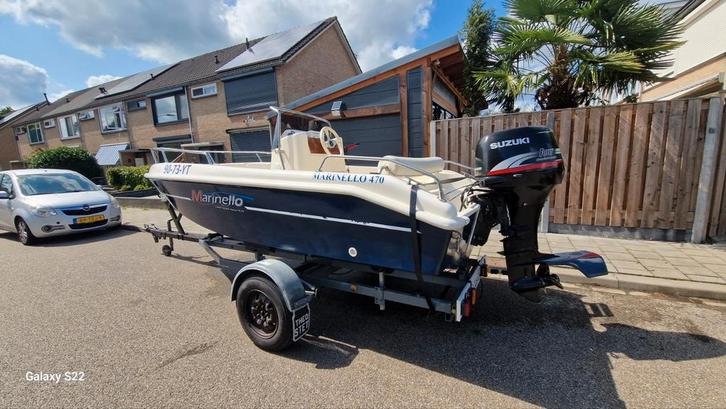 Marinello 470 Consoleboot met 40 pk 4t.Suzuki BBM. + trailer, Hobby en Vrije tijd, Overige Hobby en Vrije tijd, Gebruikt, Ophalen