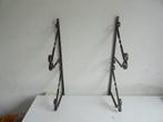 Plankdragers, planksteunen, 2 stuks antiek voor 2 planken, Antiek en Kunst, Curiosa en Brocante, Ophalen of Verzenden