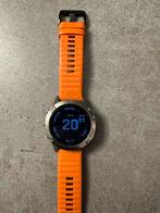 Garmin Fenix 6 sapphire titanium, geen krassen in glas, Sieraden, Tassen en Uiterlijk, Sporthorloges, Ophalen, Oranje, Android