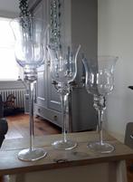 Hoge glazen tulpvormige kandelaars (mikay collection) nieuw, Overige materialen, Nieuw, Ophalen of Verzenden, Kandelaar