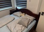 Mooie eikenhout 2pers bed met 2 nachtkastjes, Ophalen, Zo goed als nieuw, Tweepersoons, Eikenhout