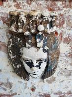 Brocante gipsen hoofd / wanddecoratie / allegonda, Ophalen of Verzenden