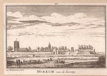 Woudrichem. Workum van de Lantzij.Kopergravure Abr.Rademaker beschikbaar voor biedingen