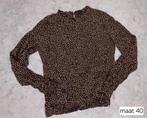 Zwart blouse met okergele stippen - Maat 40, Ophalen of Verzenden, Zo goed als nieuw, Maat 38/40 (M), Zwart