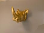 Gouden Neushoorn Wanddecoratie - Dierenkop, Ophalen of Verzenden, Zo goed als nieuw