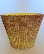 Bloempot verticale ribbels van binnen geel ADCO 21162, Ophalen, Rond, Binnen, Zo goed als nieuw